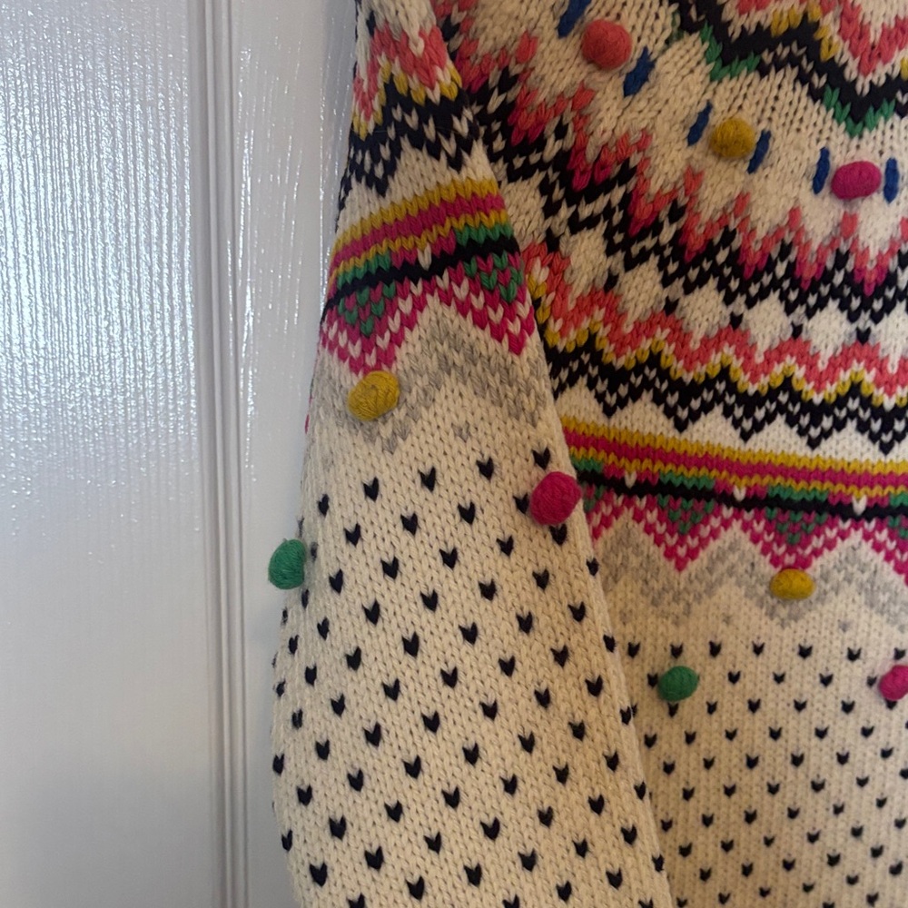 Talbots 2 pc Multicolor Fair Isle Inspired Pullover Sweater and Ruched LS Top SP - Picture 4 of 16
